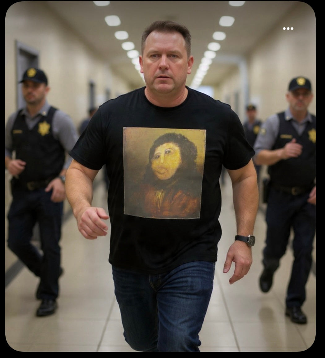 MONKEY JESUS BOTCHED JESUS T SHIRT